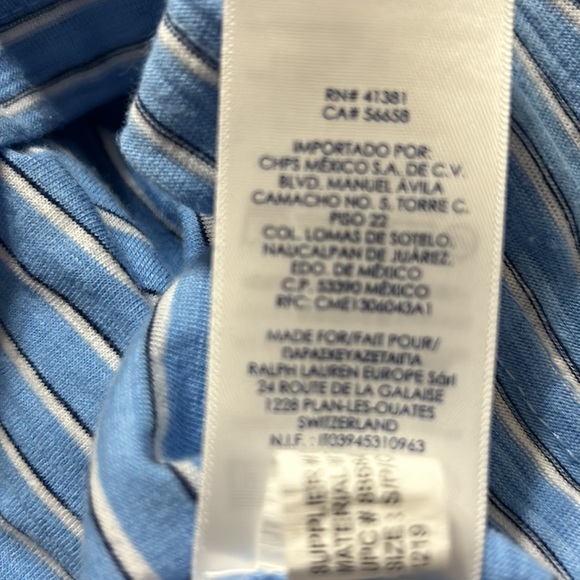 Chaps Light Blue Striped T Shirt Mens S - Picture 5 of 5